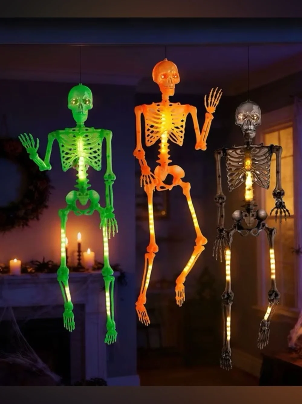 Pre-Lit Skeletons, Set of 3